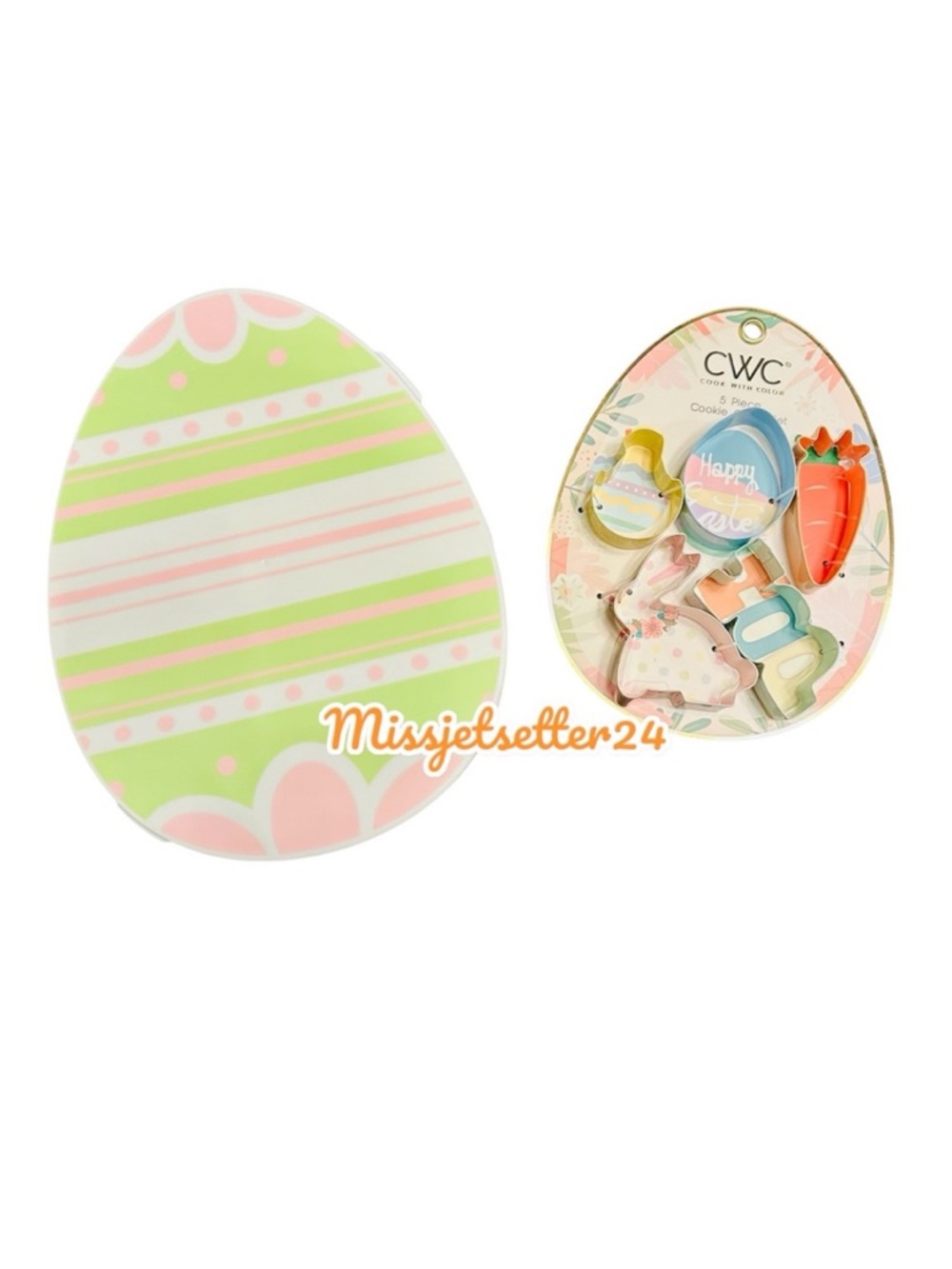CWC Spring Easter Egg Snack Box Food Storage Container & Cookie Cutters Pastel